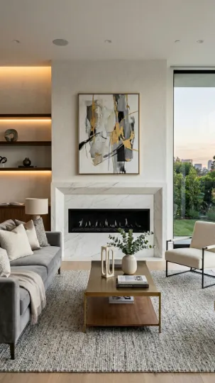 Marble or Stone Fireplace