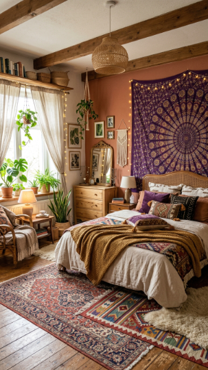 Boho Purple Bedroom