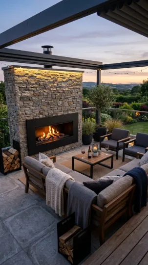 Outdoor Modern Fireplace