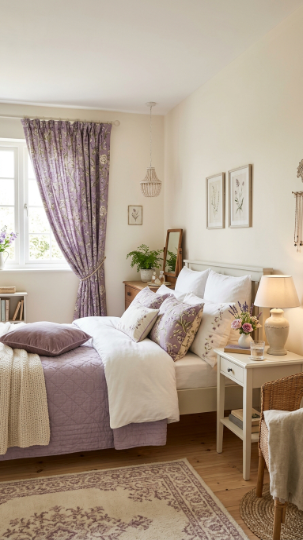 Floral and Patterned Purple Décor