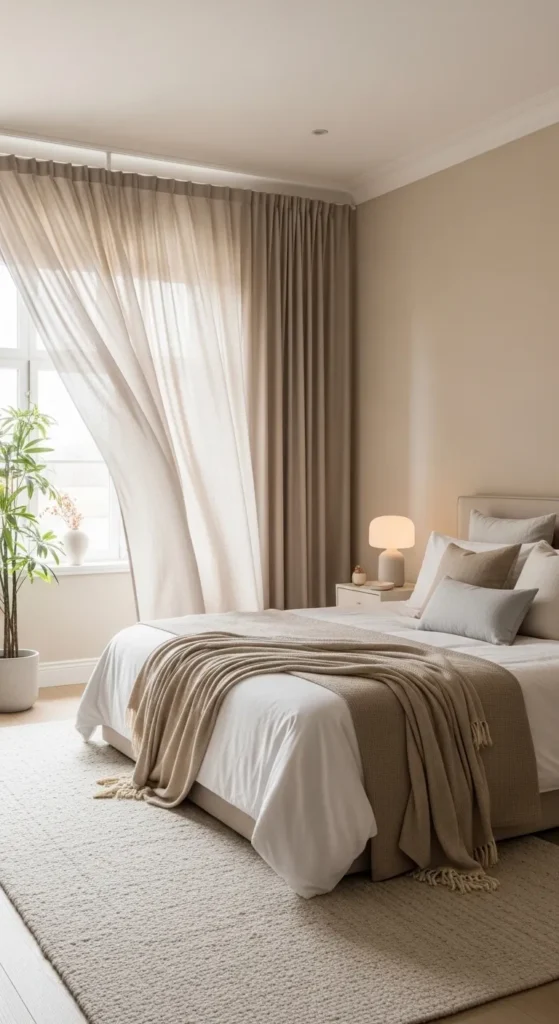 Beige Curtains and Drapes