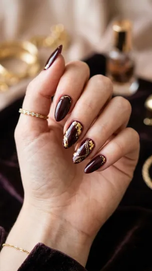 Black Cherry with Gold Accents