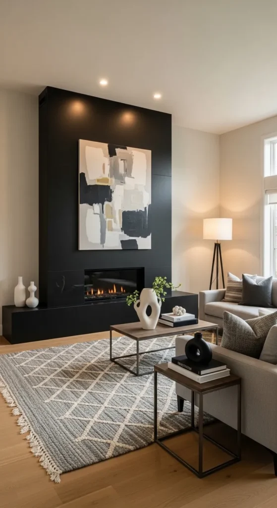 Black Statement Fireplace
