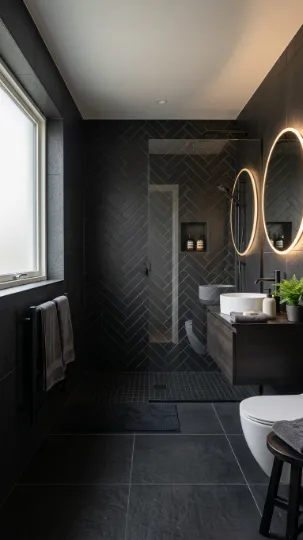 Black Tiles with Texture
