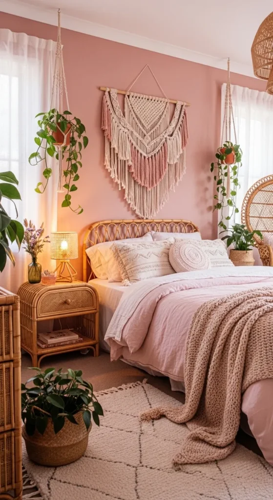 Boho Pink Bedroom Style
