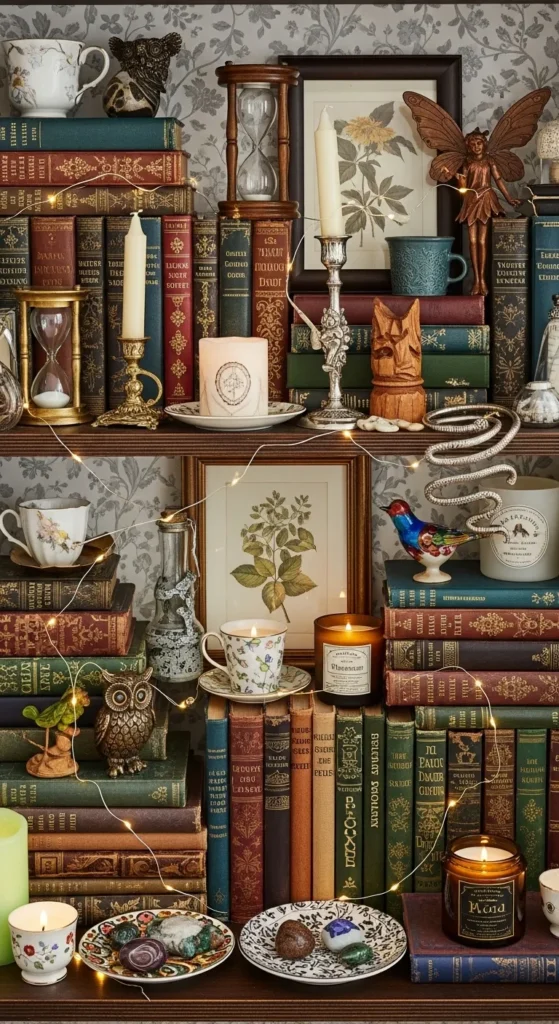 Bookshelves with Styled Decor