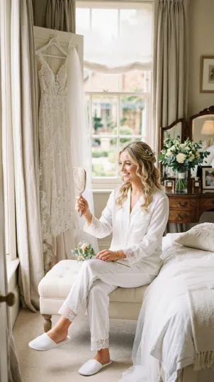 Bridal White Silk Pajamas