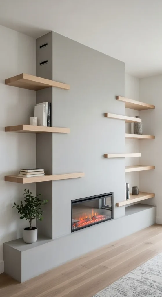 Built-In Shelving Fireplace