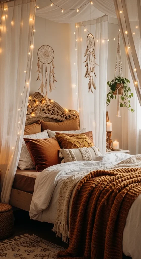 Canopy Bed with Curtain Lights