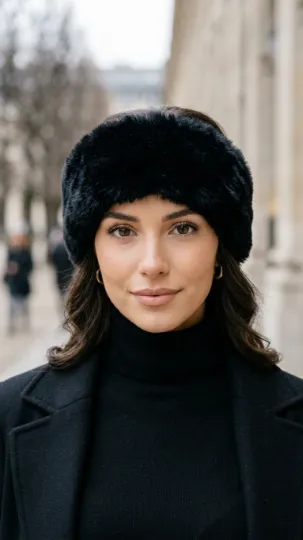 Classiac Black Faux Fur Headband