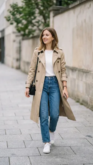 Classic Trench with Jeans