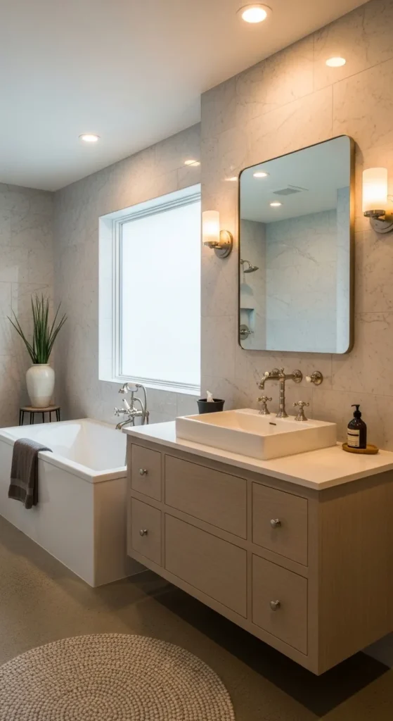 Classic and Modern Fixtures Bathroom