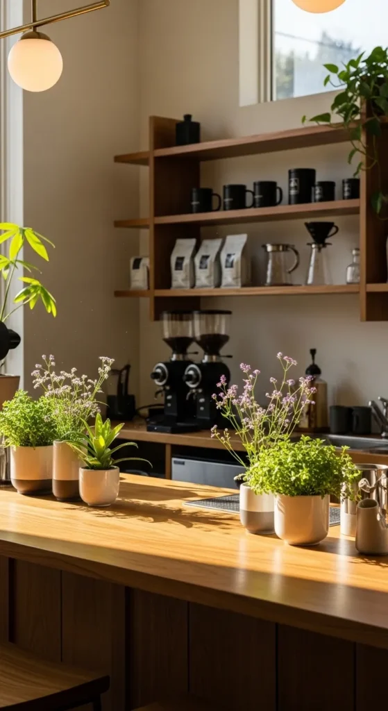 Coffee Bar with Plants