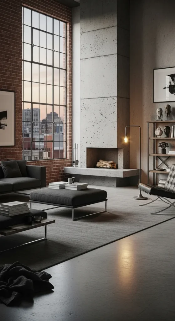 Concrete Finish Fireplace