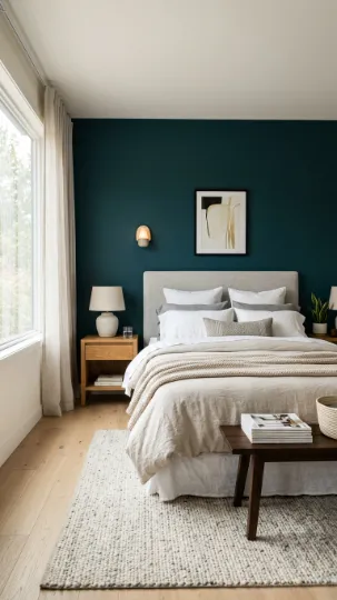 Dark Teal Accent Wall