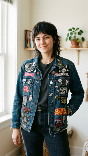 Denim Jacket with Patches