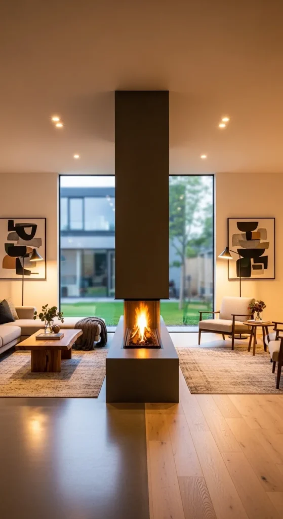 Double-Sided Fireplace