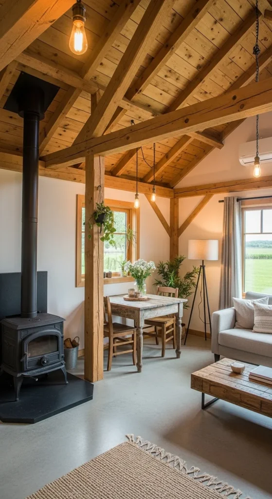 Exposed Wooden Beams