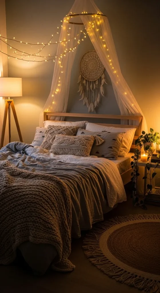 Fairy Lights Cozy Bedroom