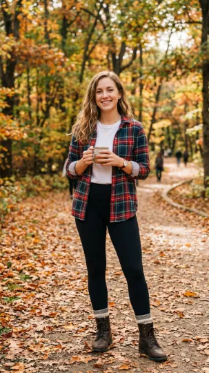 Flannel Shirt with Leggings