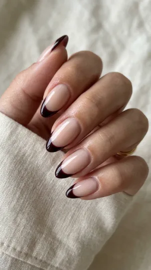 French Tips with a Vampy TwistFrench Tips with a Vampy Twist