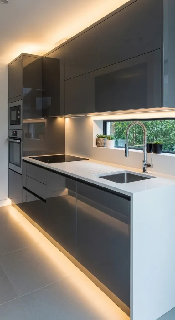 Glossy Surface Small Kitchen 