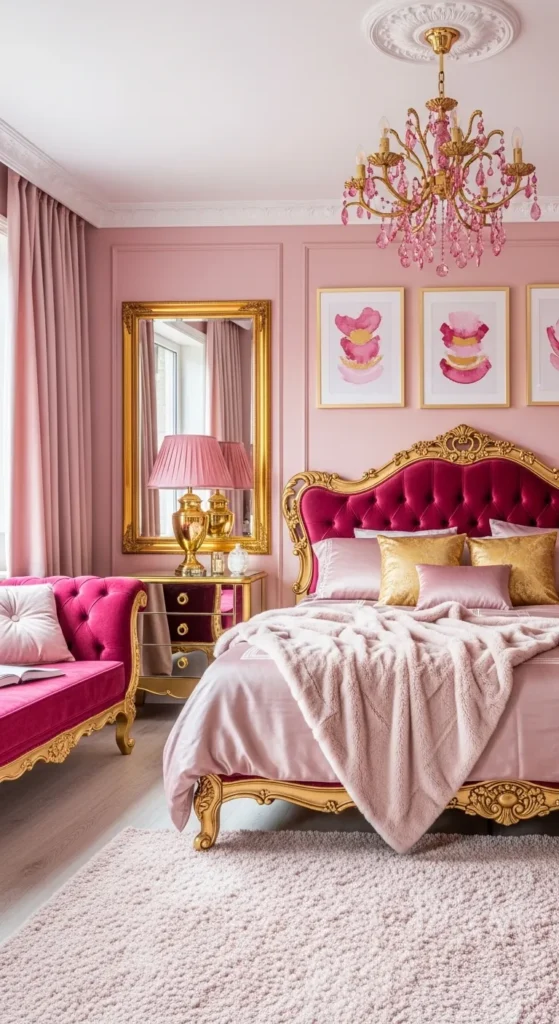 Gold Accents with Pink Decor