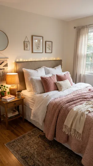 Layered Bedding in Pink and White