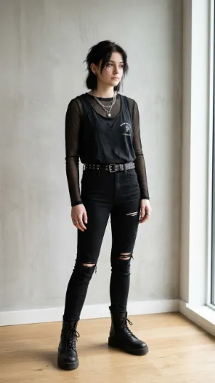 Layered Mesh Top Outfit