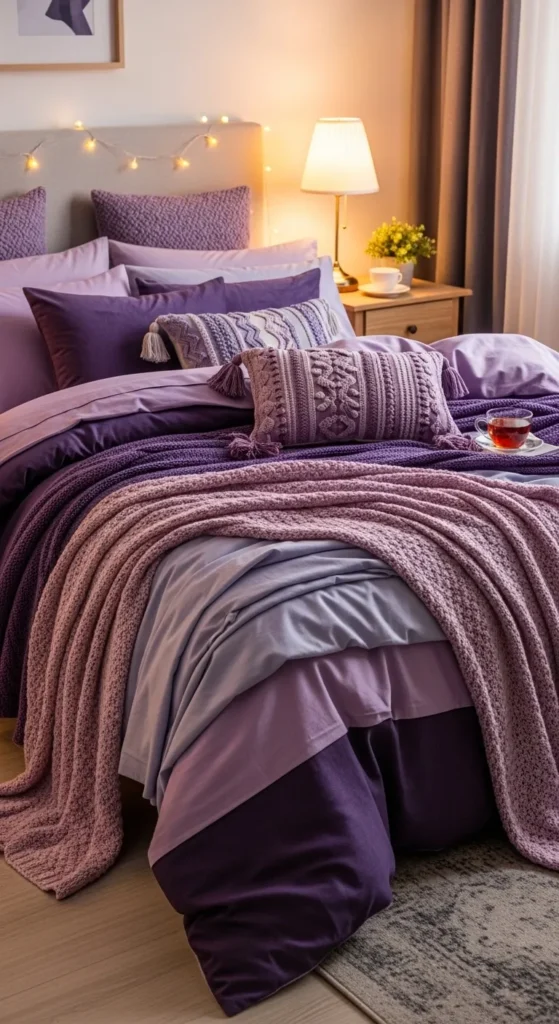 Layered Purple Bedding