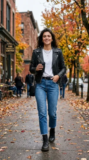 Leather Jacket with Basics