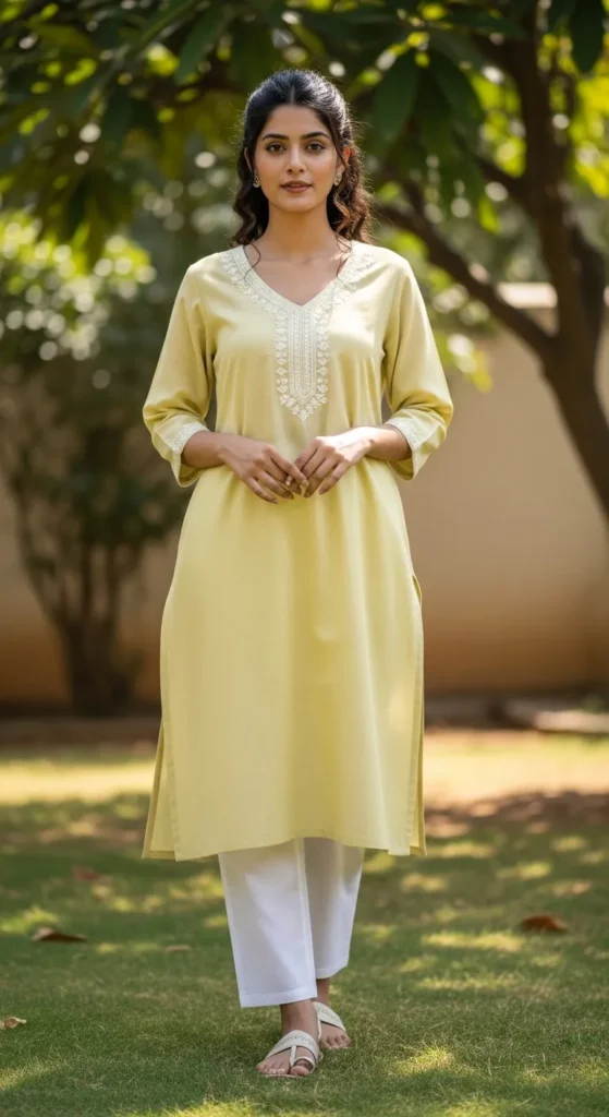 Light Kurta with Straight Pants