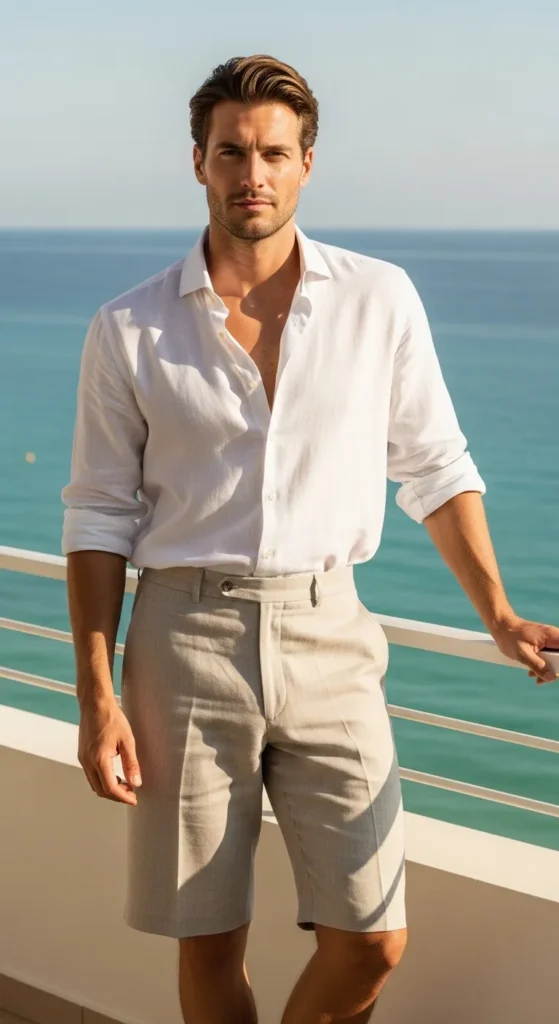 Linen Shirt with Shorts