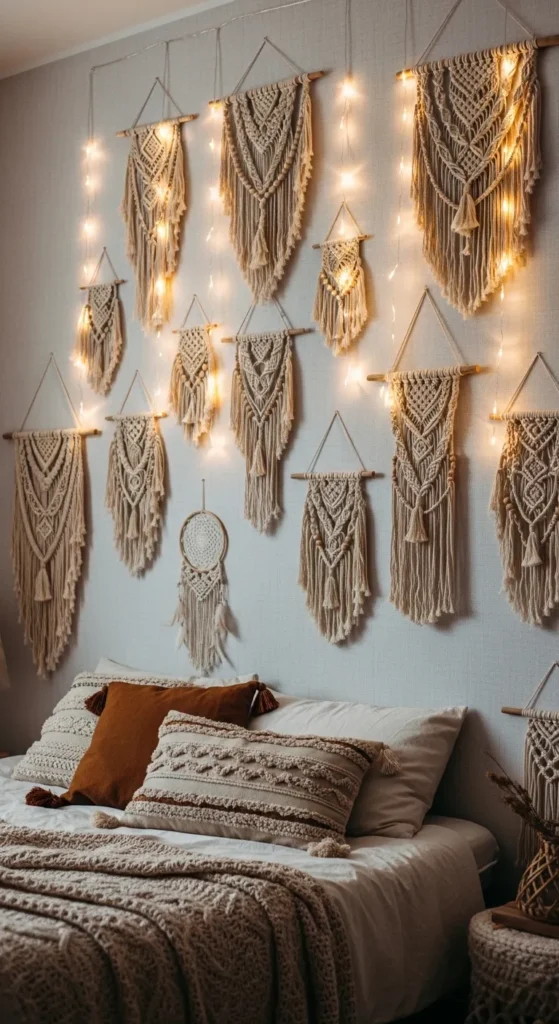 Macramé and Light Combination