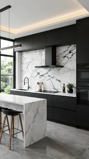 Marble or Patterned Backsplash