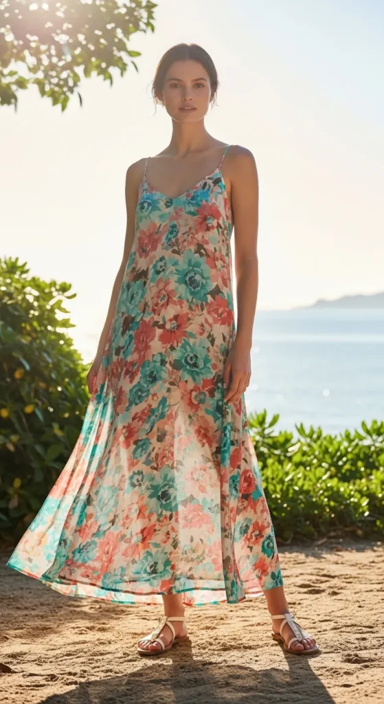 Maxi Dress with Sandals