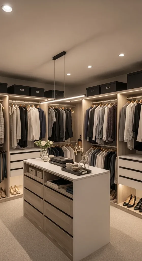 Mix of Hanging and Drawer Space