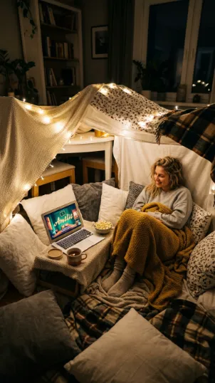 Movie Night Inside the Fort