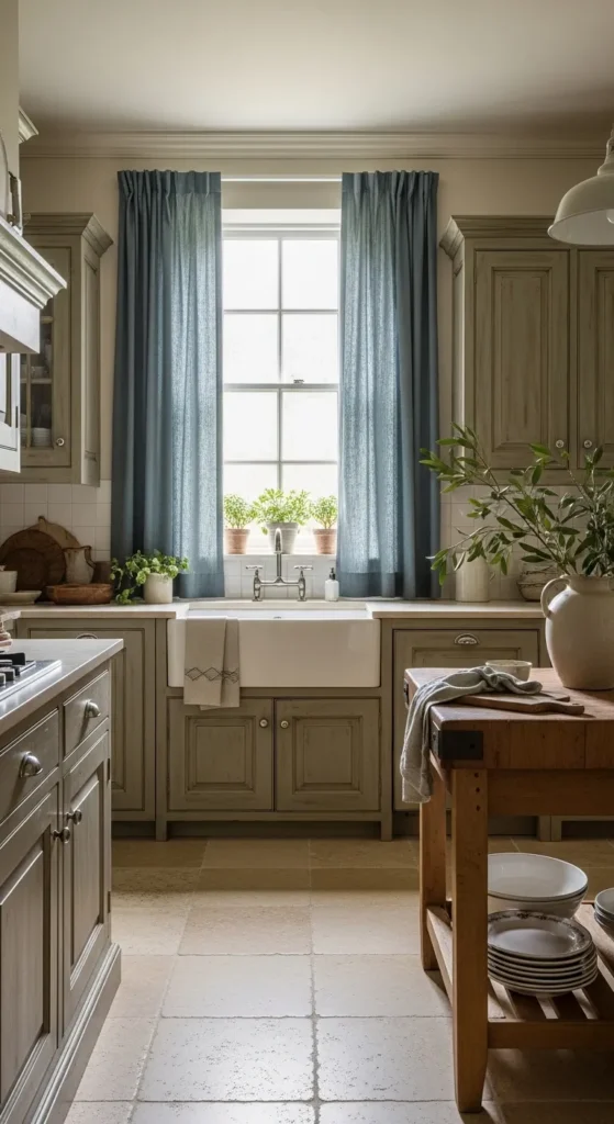 Muted Color Antique Kitchen