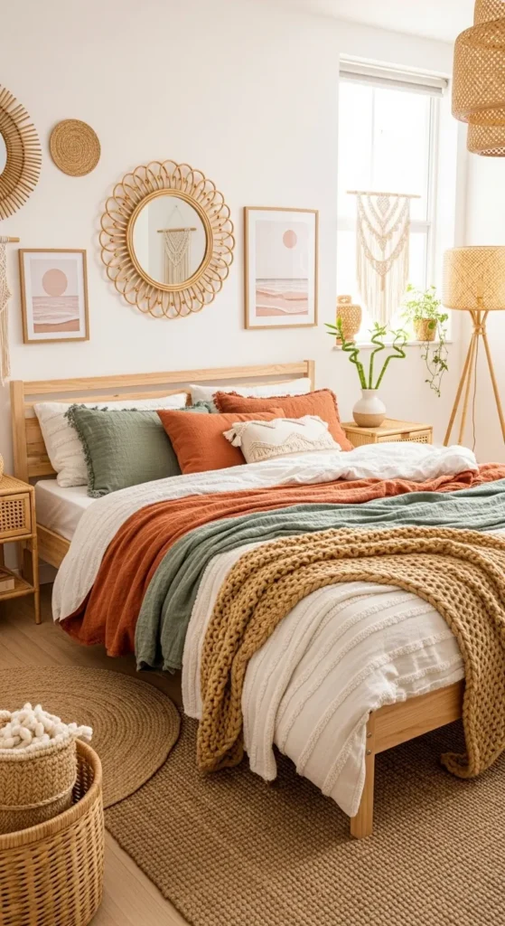 Natural Wood and Rattan Elements