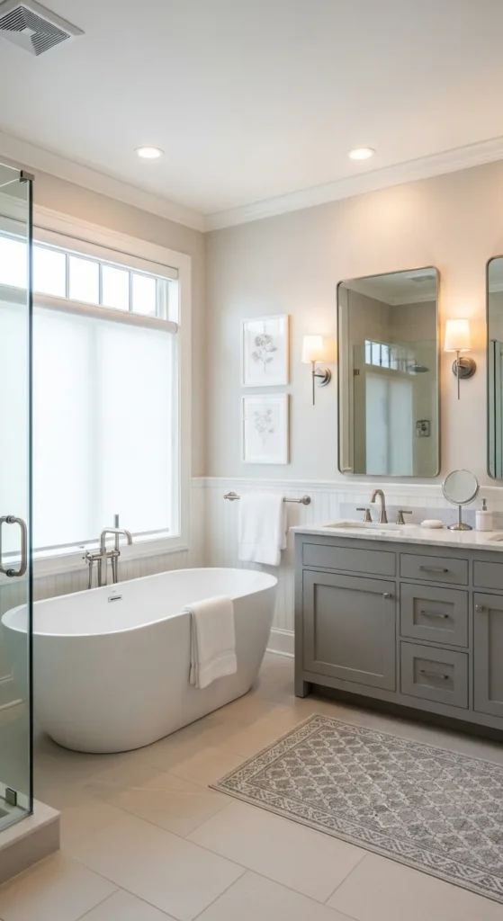 Neutral Color Transitional Bathroom