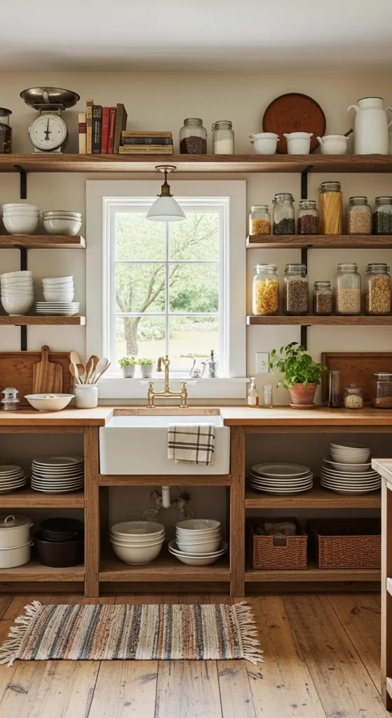 Open Wooden Shelving