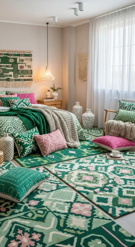 Patterned Rugs and Cushions