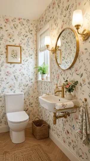 Peel-and-Stick Floral Wallpaper