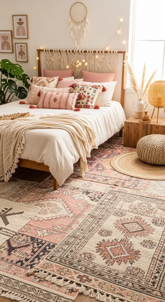 Pink Rugs with Ethnic Patterns