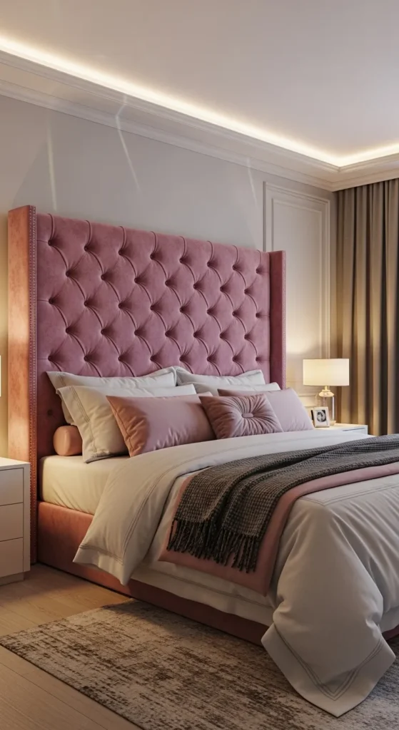 Pink Velvet Headboard