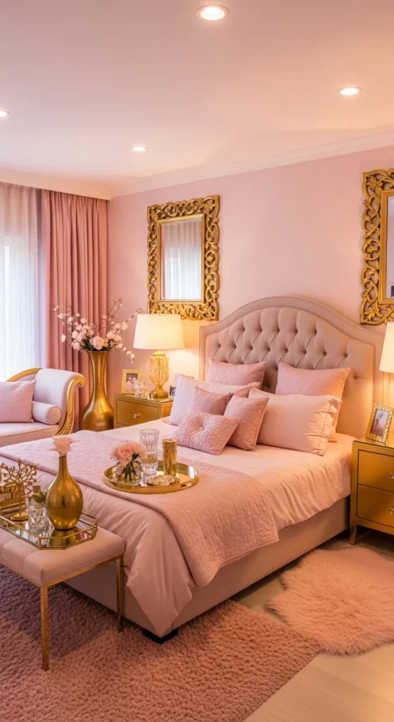 Pink and Gold Accents