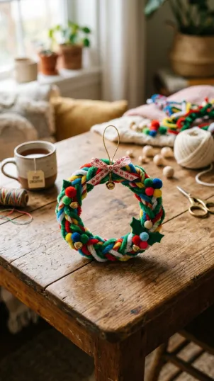 Pipe Cleaner Wreath Display