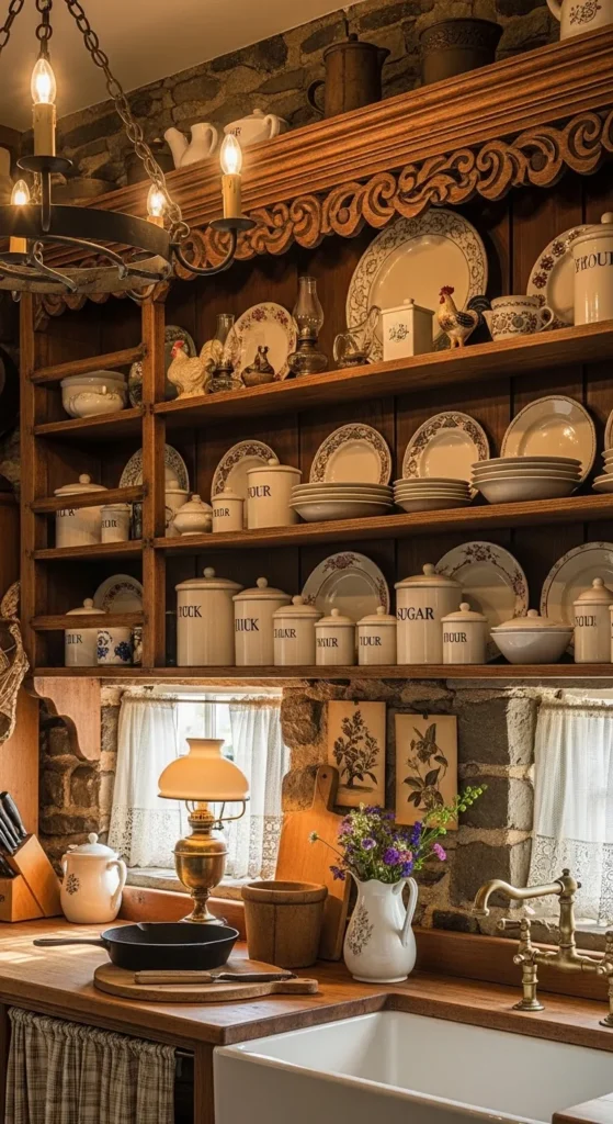 Rustic Open Shelving Kitchen