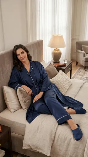 Satin Robe with Matching Set